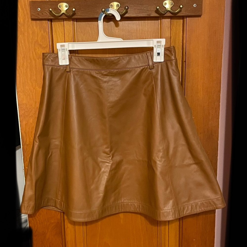 Polo Ralph Lauren Lambskin A-Line Skirt